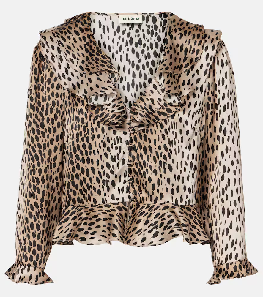 Rixo Atlas leopard-print silk blouse | Mytheresa (INTL)