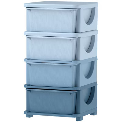30" 4 Tier Kids Storage Unit Dresser Tower w/ 4 Drawers, Blue | Target