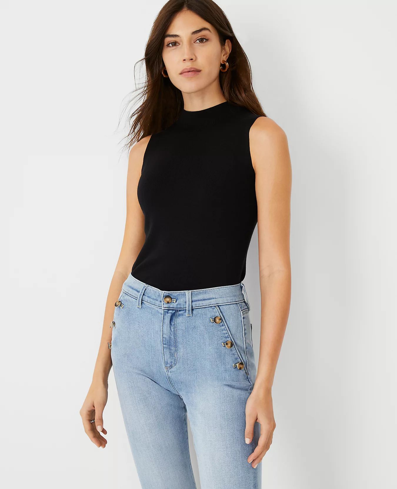 Ribbed Mock Neck Sweater Shell | Ann Taylor (US)
