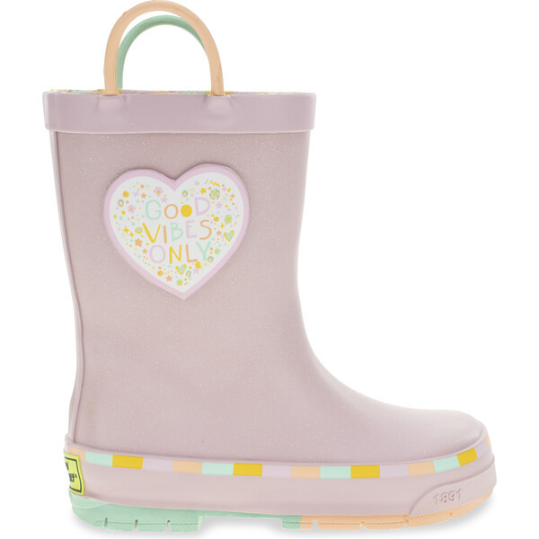 Sparkle Heart Rain Boot, Lilac | Maisonette