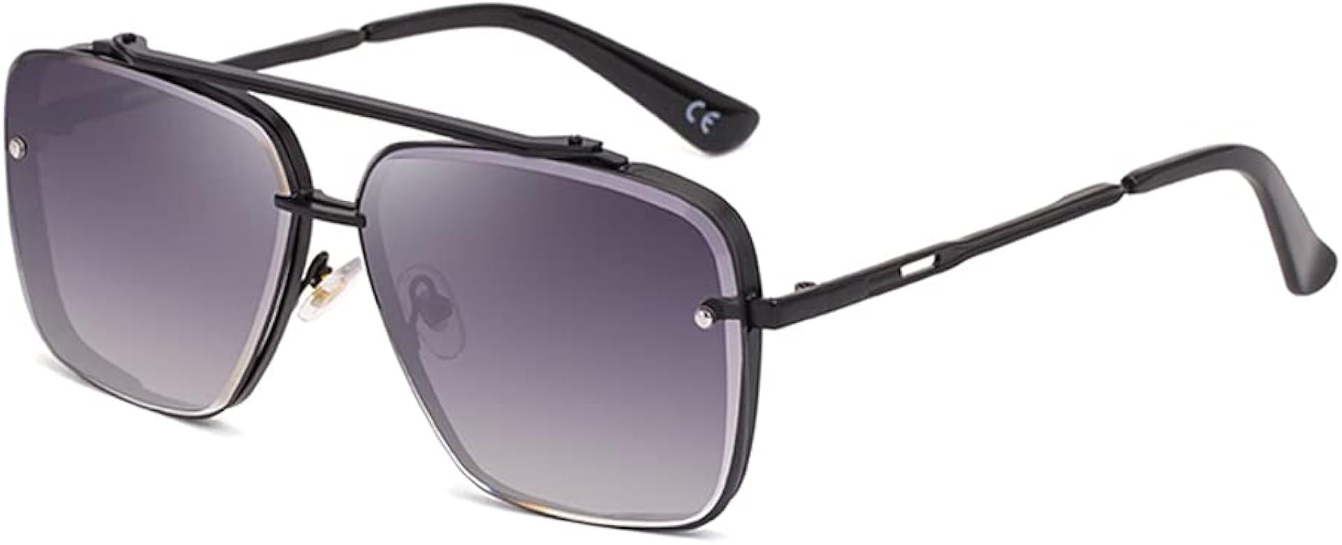 Square Aviator Sunglasses for Men and Women Fashion Metal Vintage Gradient Shades Sunglasses UV400 P | Amazon (US)