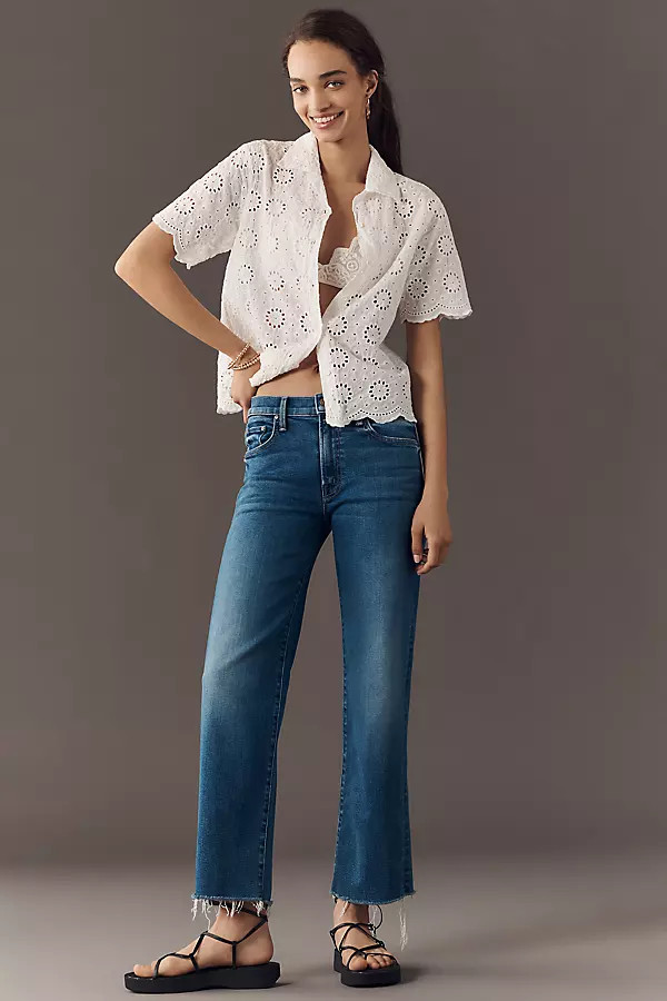 MOTHER The Rambler Ankle High-Rise Straight-Leg Jeans | Anthropologie (US)