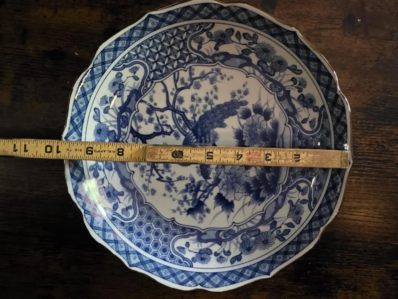 Vintage Andrea by Sadek Blue Peacock Porcelain Shallow plate - Japanese Imari Style 10" | Etsy (Global)