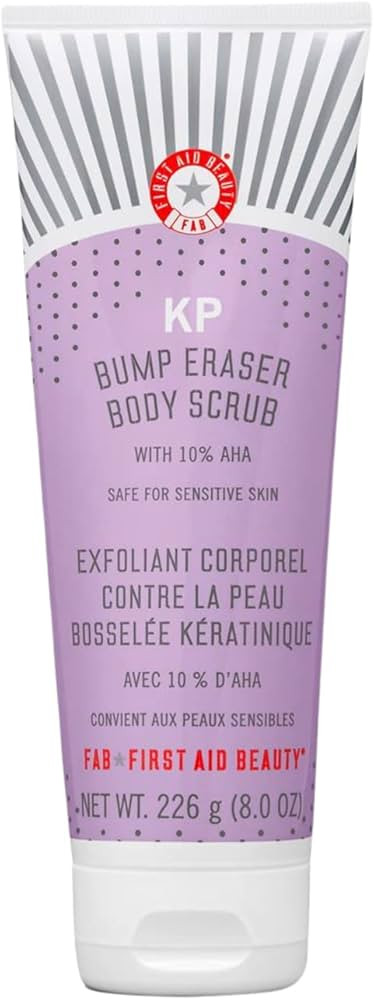 First Aid Beauty KP Bump Eraser Body Scrub Exfoliant for Keratosis Pilaris with 10% AHA – 8 oz | Amazon (US)