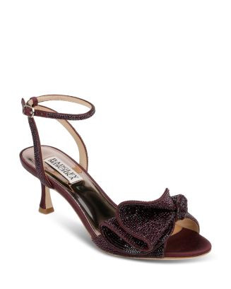 Badgley Mischka Women's Remi Almond Toe Rhinestone Ruffle Mid Heel Sandals  | Bloomingdale's Shoe... | Bloomingdale's (US)