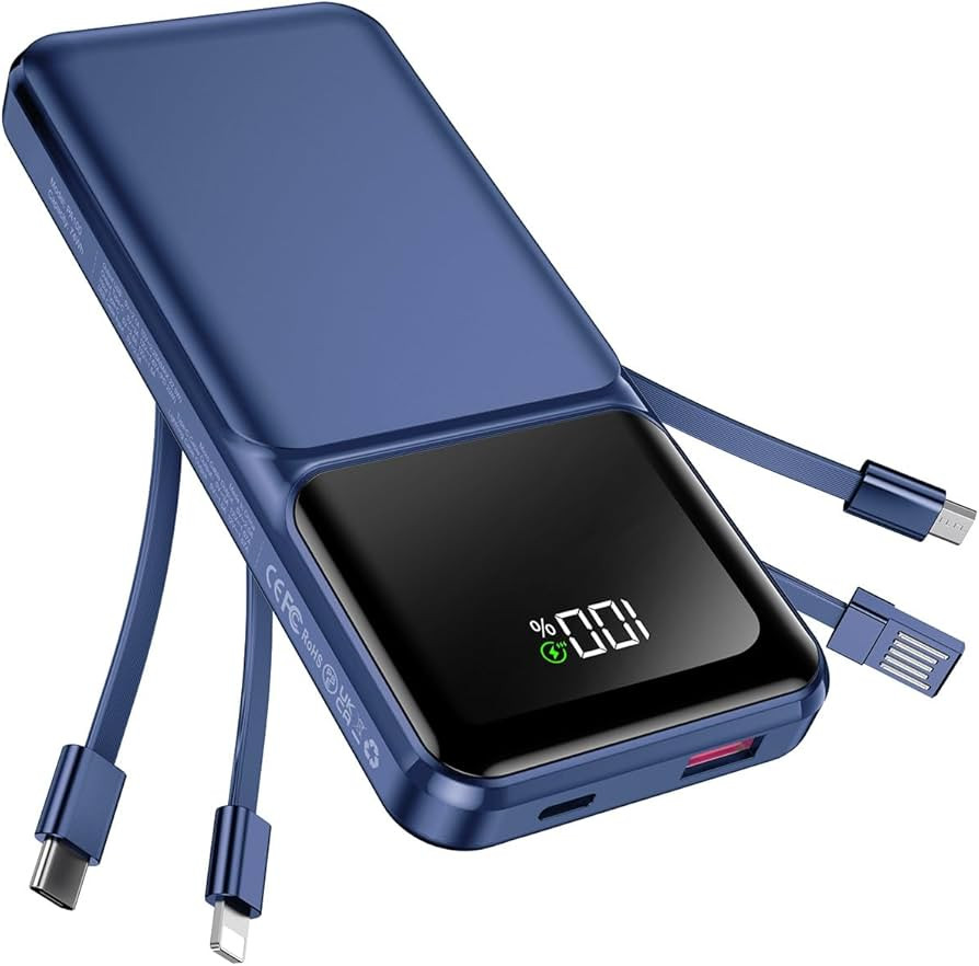 Portable Charger with Built in Cable - 20000mAh Fast Charging Slim 22.5W Power Bank USB C LED Dis... | Amazon (US)