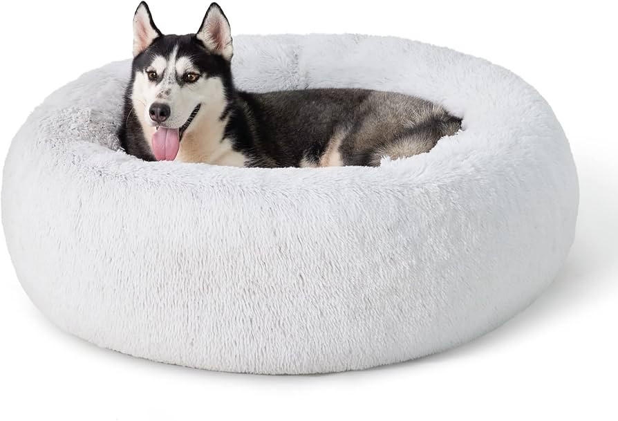 Bedsure Calming Dog Bed for Large Dogs - Donut Washable Large Pet Bed, 36 inches Anti Anxiety Rou... | Amazon (US)
