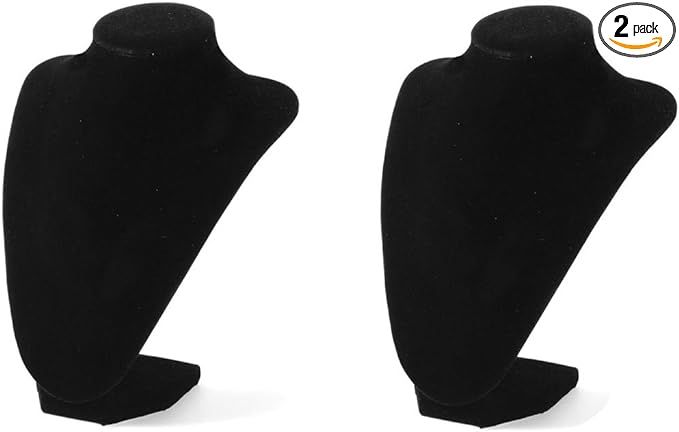 ifavor123 Black Velvet Necklace Display 3D Jewelry Bust Stand (2) | Amazon (US)