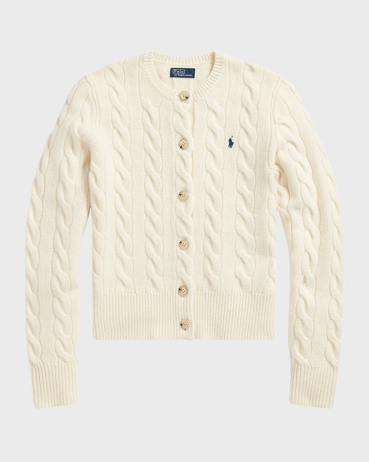 Cable-Knit Wool-Cashmere Cardigan | Neiman Marcus
