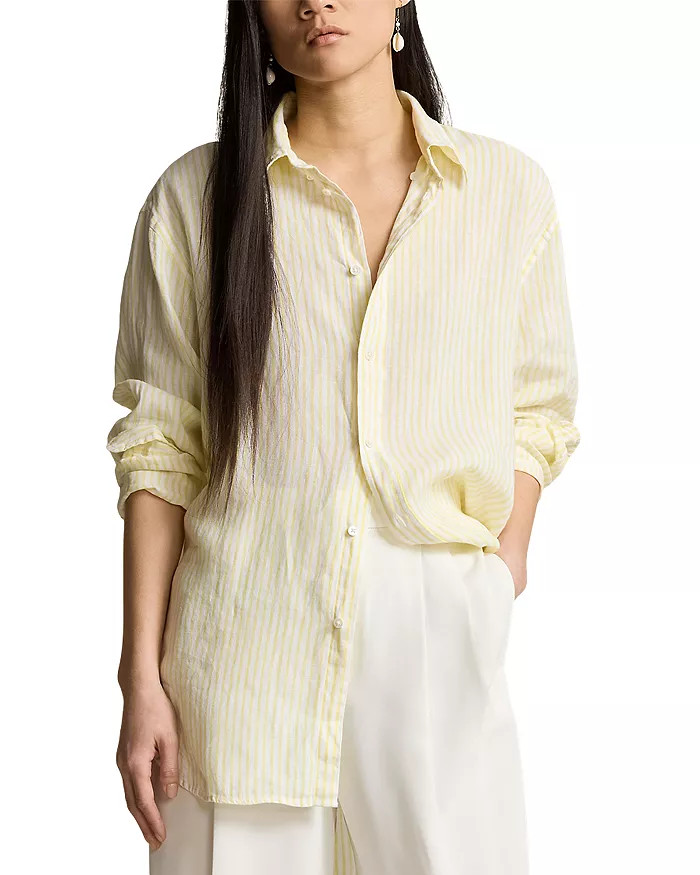 Linen Oversized Stripe Shirt | Bloomingdale's (US)