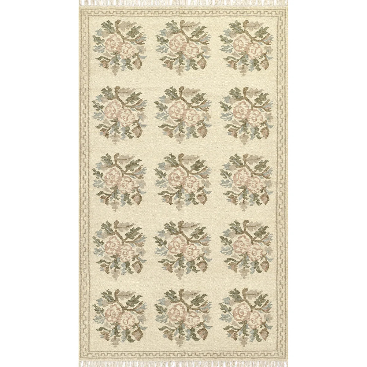 Birch Lane\u2122 Bateman Floral Hand Woven Wool and Cotton Ivory Area Rug 5' X 7'6" | Birch Lane | Birch Lane