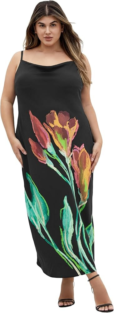 City Chic Women's Plus Size Dress - Averi Cowl Neck Slip | Amazon (US)