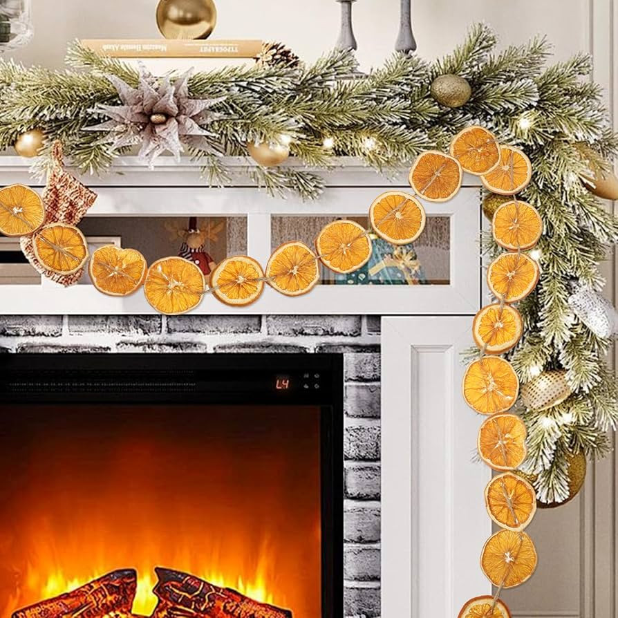 10 Feet Orange Slices Garland for Christmas Tree, Rustic Farmhouse Dried Orange Slices Hanging Ga... | Amazon (US)