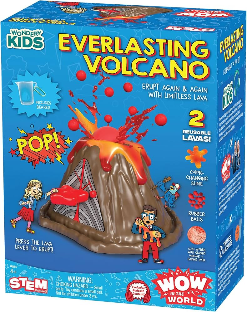 Wow in The World Everlasting Volcano | Erupt Your Volcano Again & Again, Slime Lava, Rubber Lava ... | Amazon (US)