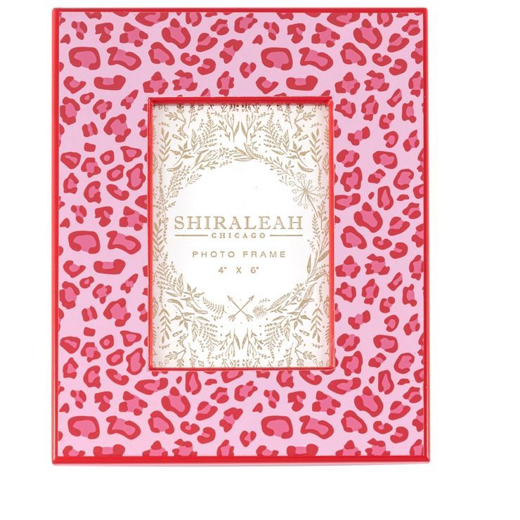 Shiraleah Celebration Pink and Red Animal Print 4" X 6" Picture Frame | Target