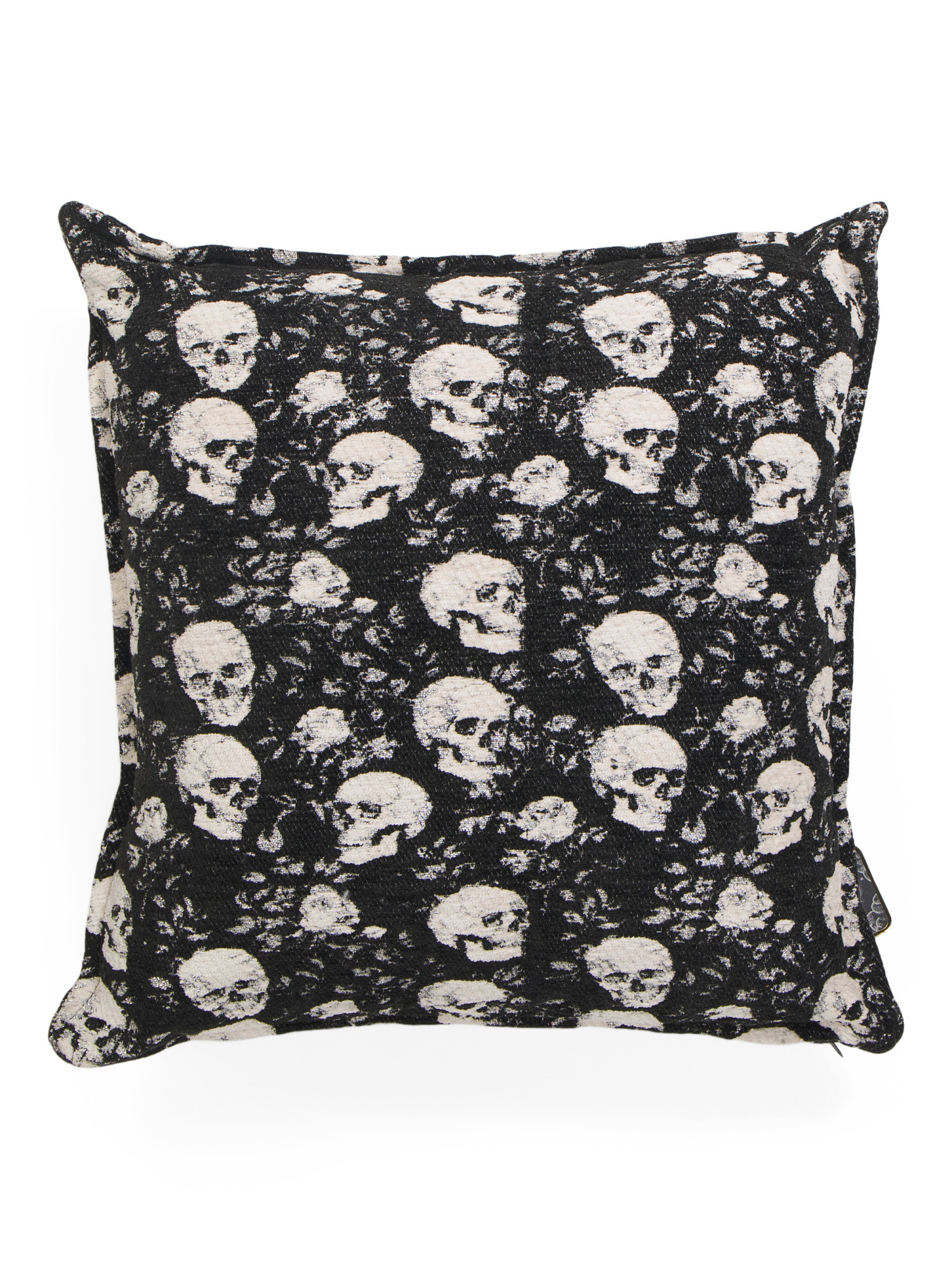 20x20 Skull Flower Jacquard Tapestry Pillow | TJ Maxx