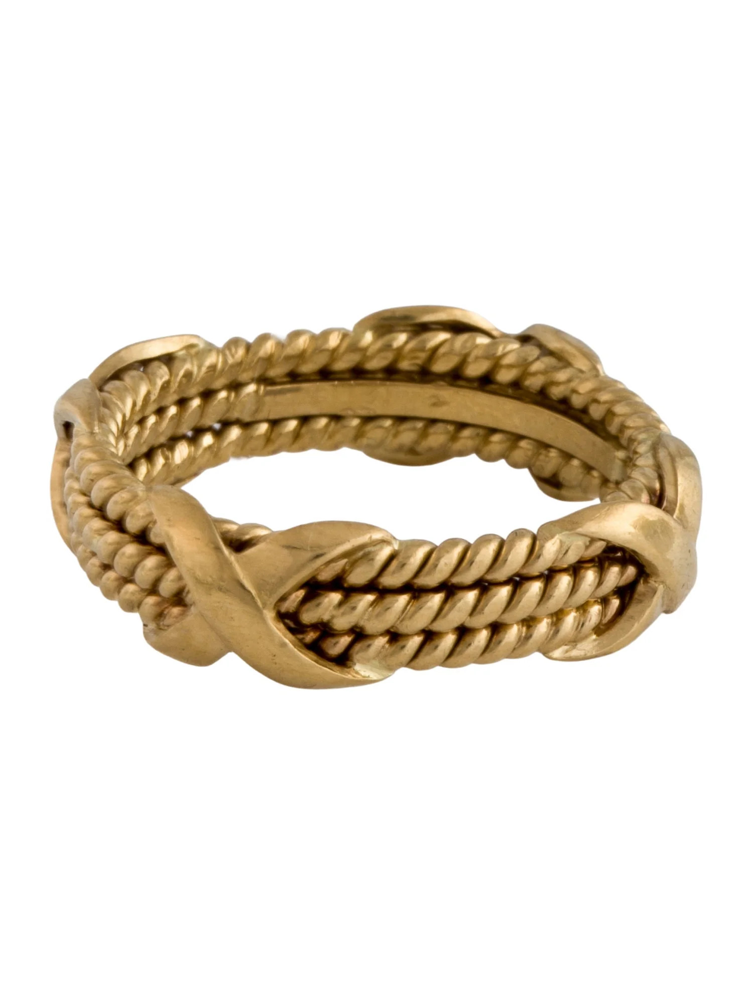18k 3 Row X Band Ring | The RealReal