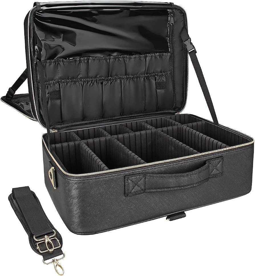Relavel Extra Large Makeup Bag, Makeup Case Professional Makeup Artist Kit Train Case Travel Cosm... | Amazon (US)