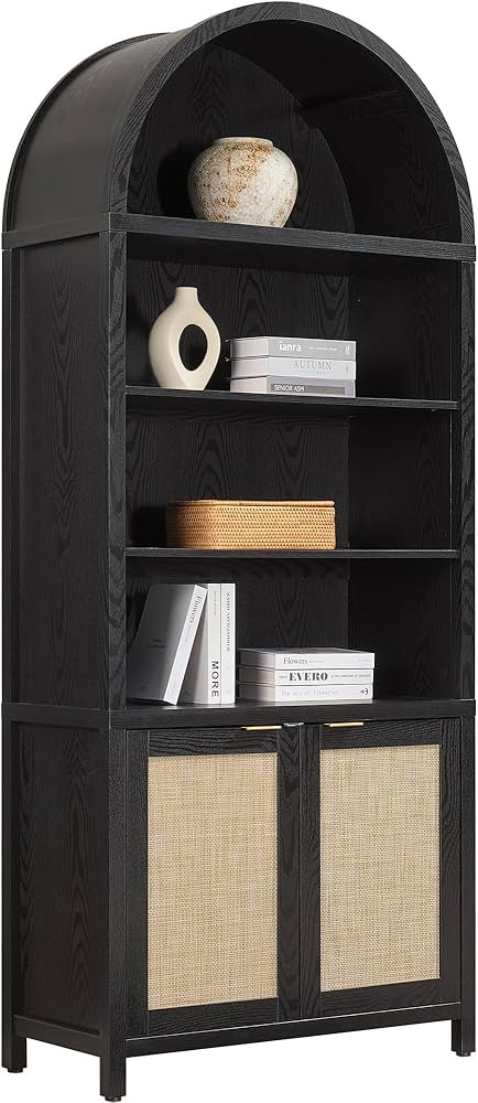 SICOTAS Book Shelf Arched Cabinet Bookshelf Arch 84.2" Tall Bookcase 5 Tier Large Bookshelves wit... | Amazon (US)