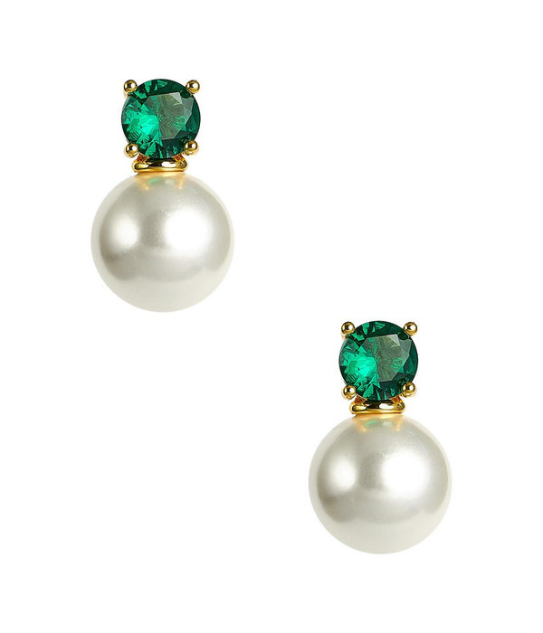 Carolyn - Emerald - Big Stone and Pearl Stud - Belle of the Ball | Lisi Lerch Inc