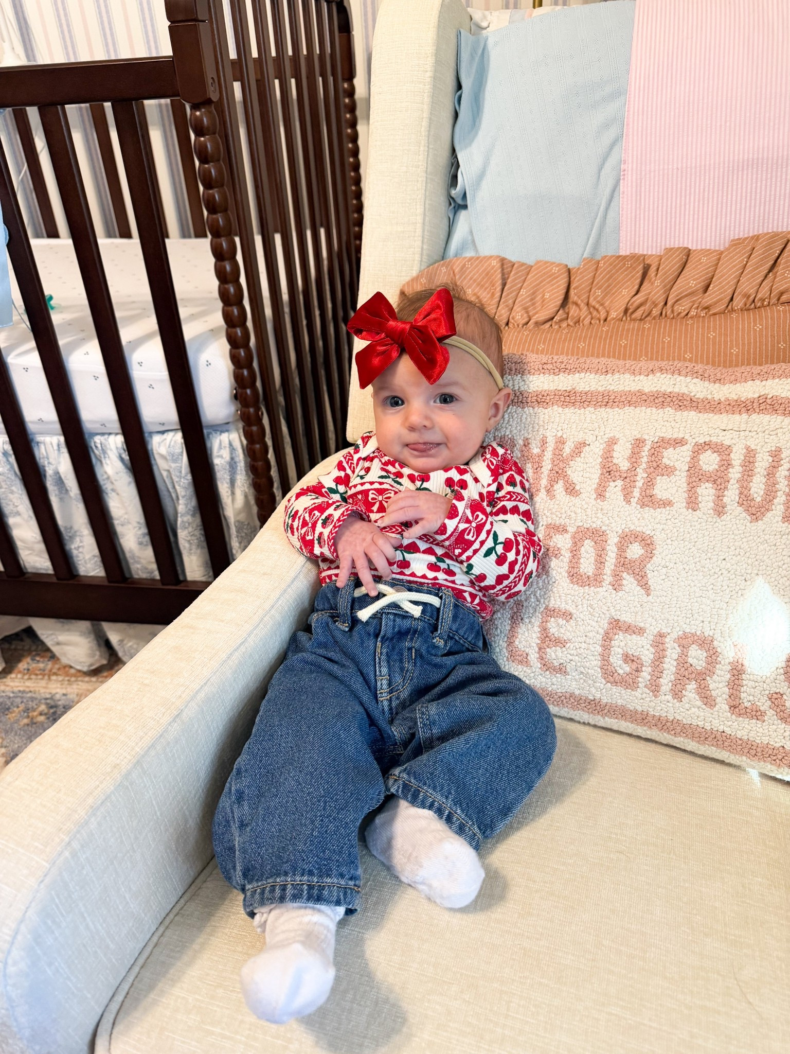 Old Navy Christmas Outfit ♥️🍒🎀👖
Onesie sold out, linked same style! 
0-3 Months! 

#LTKHoliday #LTKBaby #LTKmomlife