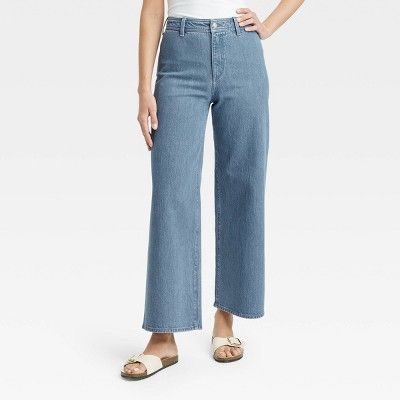 Women's High-Rise Sailor Wide Leg Ankle Jeans - Universal Thread™ Gray Wash 2 | Target