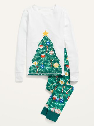 Holiday Matching Graphic Gender-Neutral Snug-Fit Pajama Set for Kids | Old Navy (US)