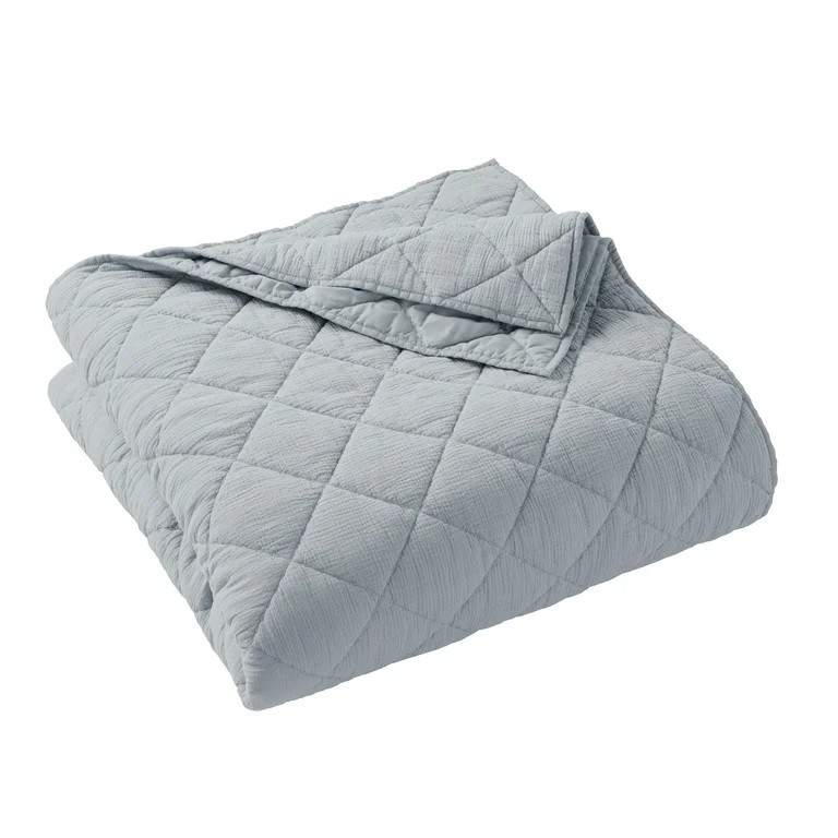Better Homes & Gardens Diamond Gauze Quilt, Silver, King | Walmart (US)