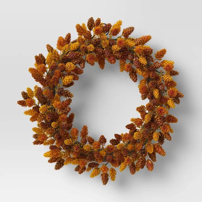 18" Artificial Hops Wreath Gold/Brown - Threshold™ | Target