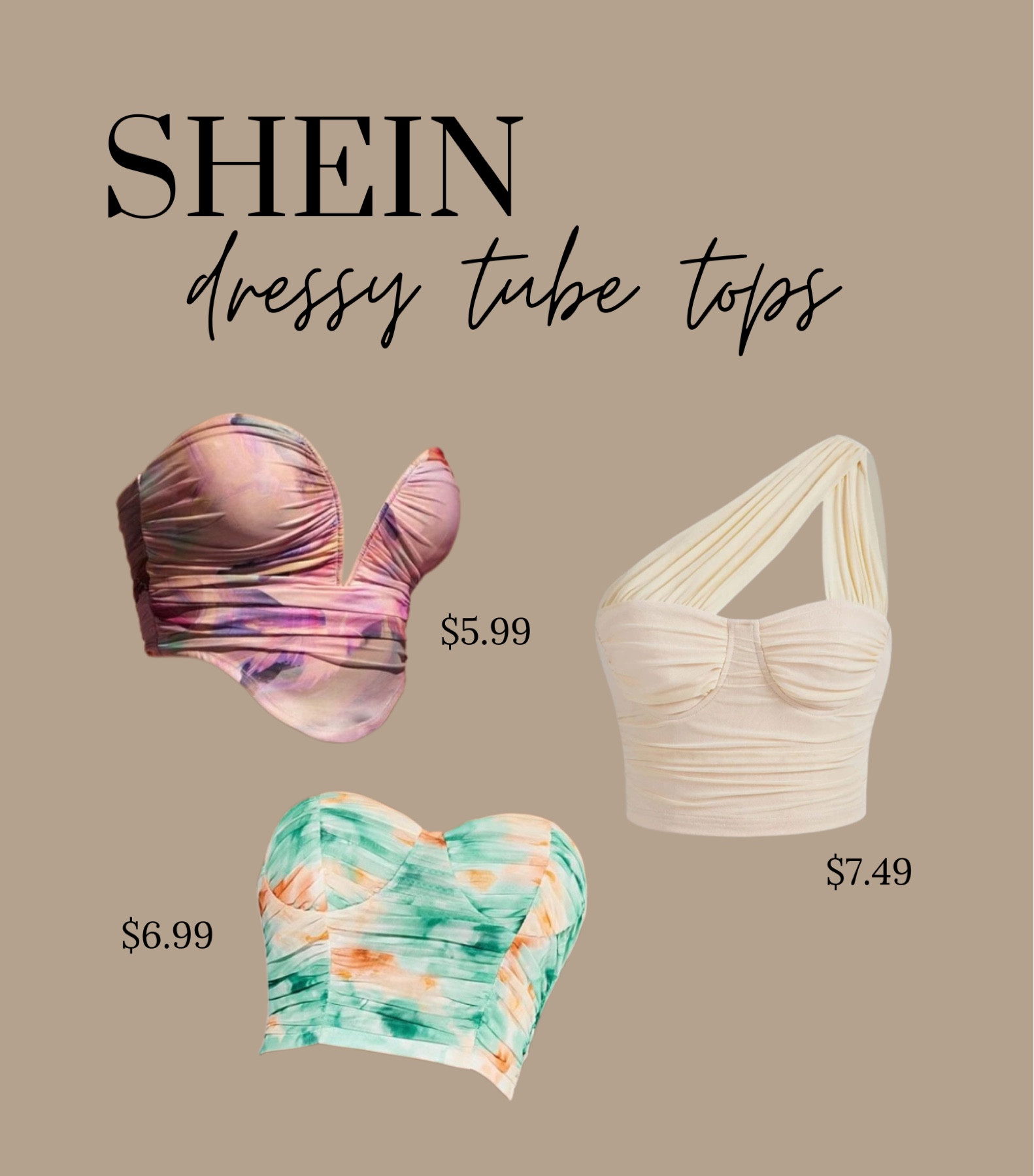 SHEIN dressy tube tops 🫶🏽🌸🦋 
Dressy shirts, classy tops, brunch tops, dinner tops, fashion, affordable fashion, spring tops, shein tops, summer tops, statement tops, blouses, tube tops, sleeve less tips, tye dye tops, floral tops, shein for all, vacation tops, party tops, club tops. 

Wearing size M in all tops! 

#LTKsalealert #LTKunder100 #LTKstyletip