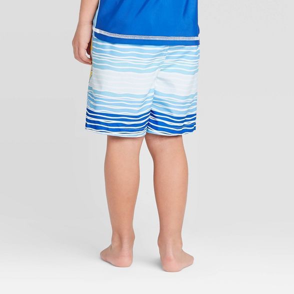 Toddler Boys' Baby Shark Swim Trunks - Blue | Target