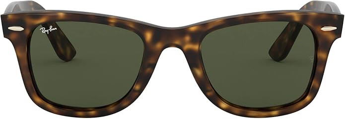 Amazon.com: Ray-Ban Unisex Rb4340 Wayfarer Ease Square Sunglasses, Light Havana/G-15 Green, 50 mm... | Amazon (US)