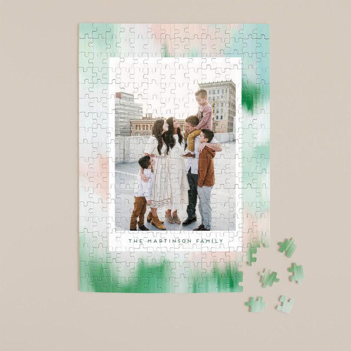 "Fresh and Sparkle" - Customizable 252 Piece Custom Puzzle in Green by Ilze Lucero. | Minted