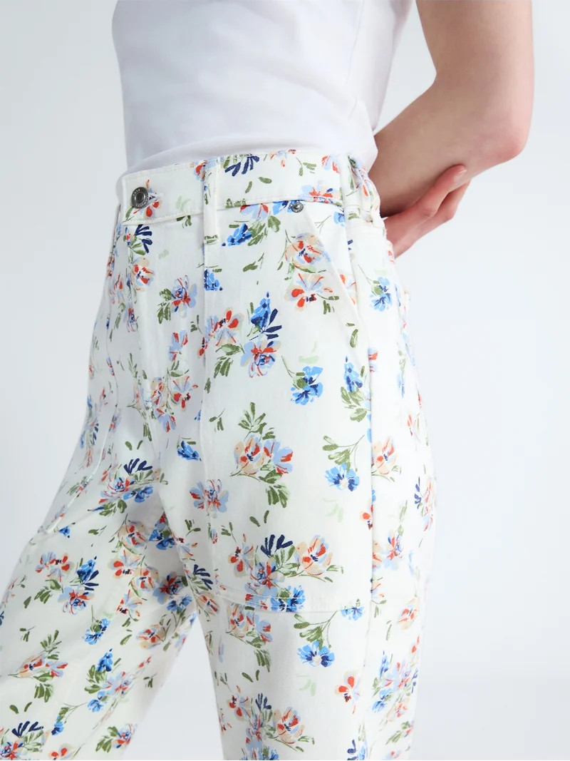 Free Assembly Women's Floral Pants with Chop Pockets, Sizes XS-XXL | Walmart (US)