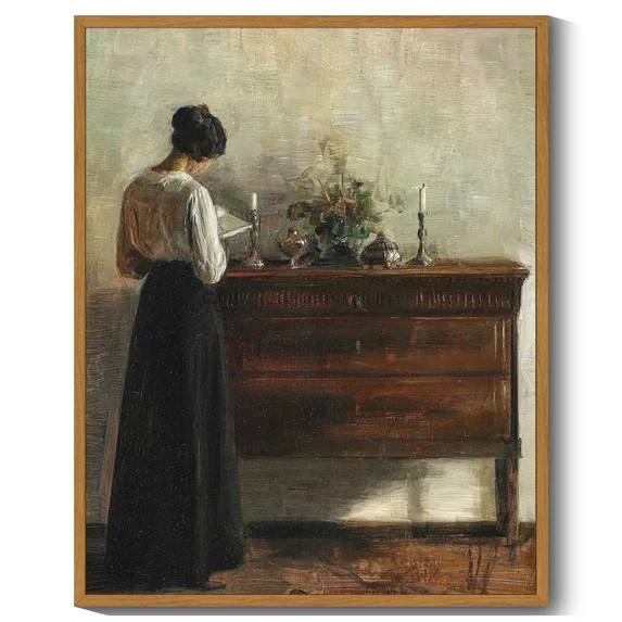 Drsoum Vintage Wall Art Classic Moody Elegant Woman Stands Reading a Book Victorian Wall Prints K... | Walmart (US)
