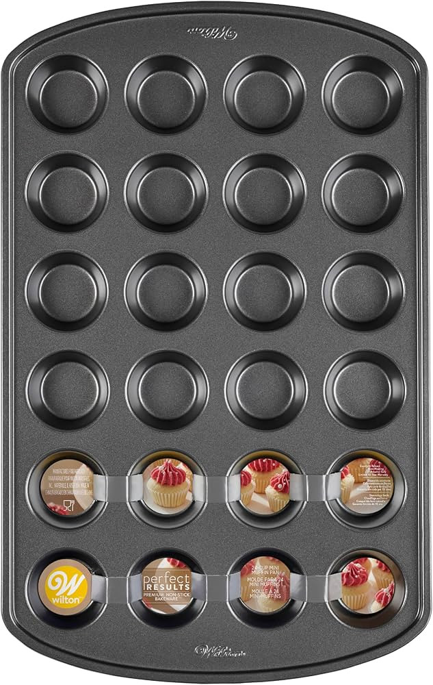 Wilton Perfect Results Premium Non-Stick Pan 24-Cup Mini Muffin Tin, Steel, Silver | Amazon (US)