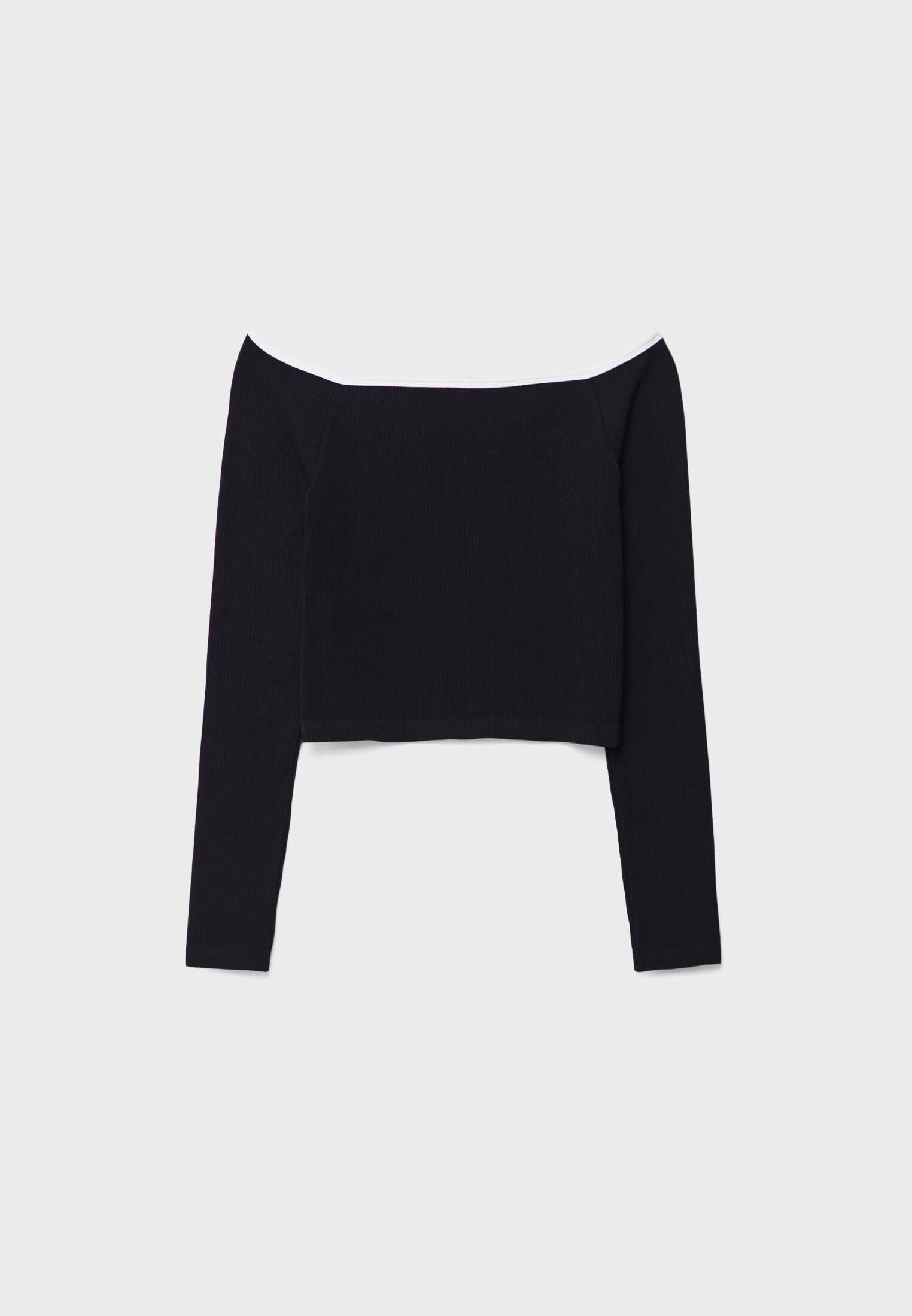 Off-the-shoulder contrast top | Stradivarius (UK)