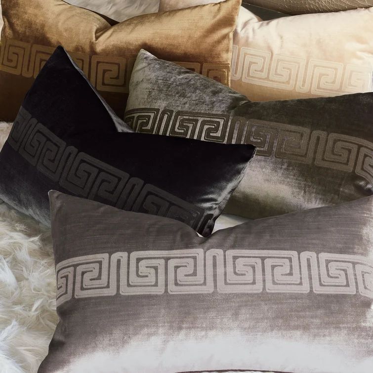 Antiquity Greek Key Rectangular Velvet Pillow Cover & Insert | Wayfair North America