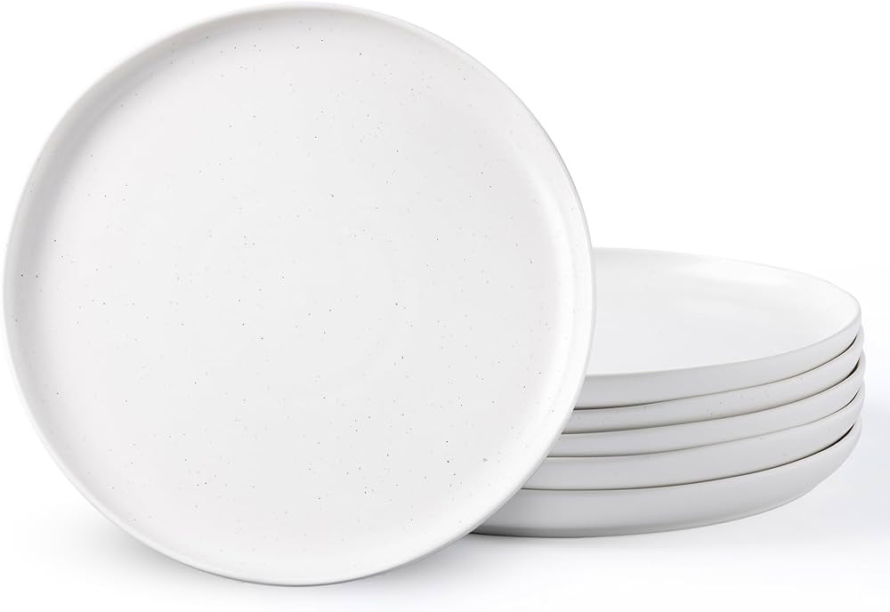 AmorArc Dinner Plates Set of 6, Handcrafted Porcelain Wavy Rim 10.5 Inch Modern Ceramic Plates Se... | Amazon (US)