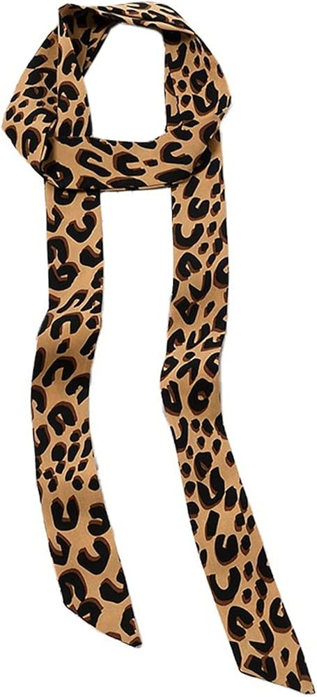 GUZOSJO Solid Color Long Neckerchief Pure Skinny Scarf Necktie Handbag Wrap Handle Satin Belt | Amazon (US)