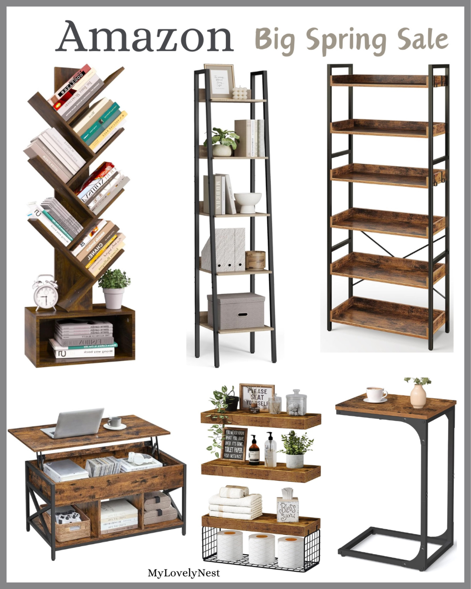 3 Tier Industrial Bookcase, Metal Small Bookcase, Rustic Etagere Book Shelf Storage Organizer for Living Room, Bedroom, and Home Office, Bathroom Shelves Over Toilet Wall Mounted Floating Shelves, Bookshelf, 5-tier Narrow Bookcase, Ladder Shelf for Home Office, Living Room, Bedroom, Kitchen,Tree Bookshelf, Bookshelf 6 Tier with 4 Hooks, Industrial Bookcase, Vintage Storage Rack with Open Shelves, Rustic Standing Bookshelves Metal Frame Display Rack for Living Room, Bedroom, Rustic Brown, Lift Top Coffee Table with Storage Shelf and Hidden Compartments, C-Shaped End Table, Small Side Table for Couch, Sofa Table with Metal Frame for Living Room, Bedroom, Bedside, Rustic Brown and Black, Amazon Spring Sale, Amazon deals.

#LTKsalealert #LTKstyletip #LTKhome