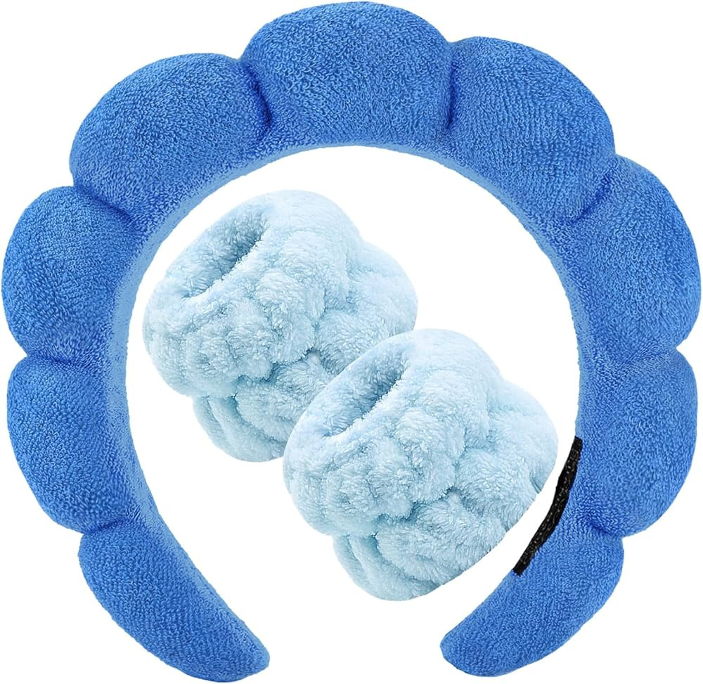 Zkptops Spa Headbands for Washing Face Wristband Set Sponge Makeup Skin Care Headband Towels Bubb... | Amazon (US)