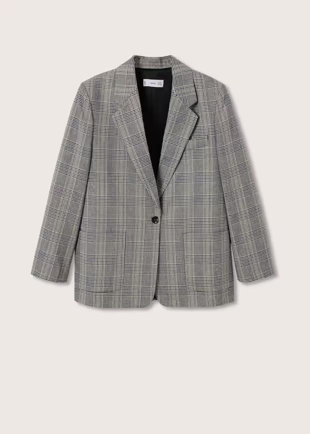 Check wool blazer | MANGO (US)