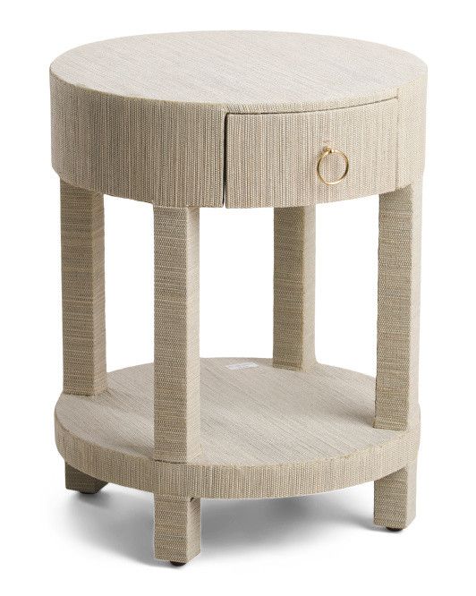 Rounded Raffia Side Table | TJ Maxx