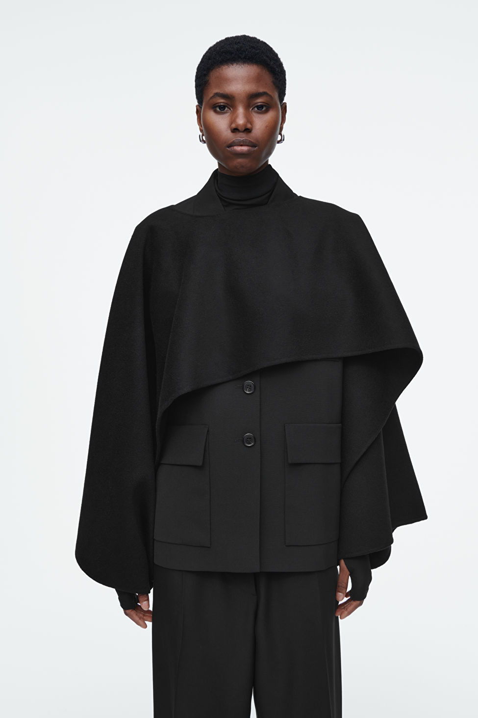 DOUBLE-FACED WOOL HYBRID CAPE | COS UK