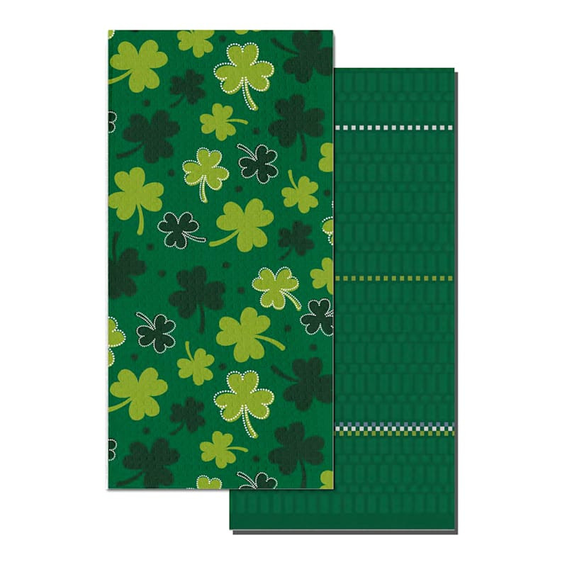 Set of 2 Tossed Clovers Kitchen Towels | At Home