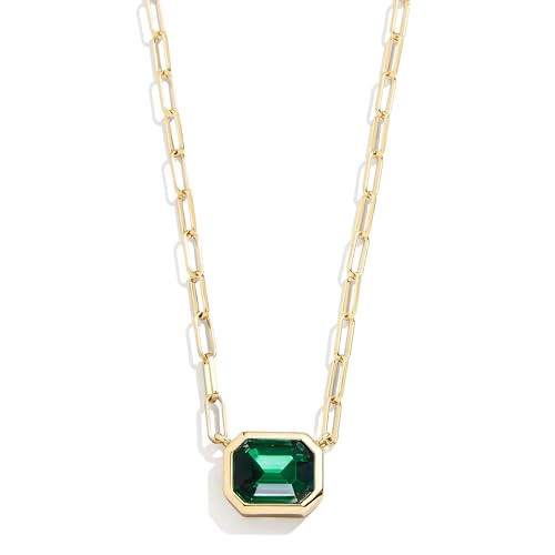 BaubleBar Birthstone Pendant Necklace, Dark Green | Amazon (US)