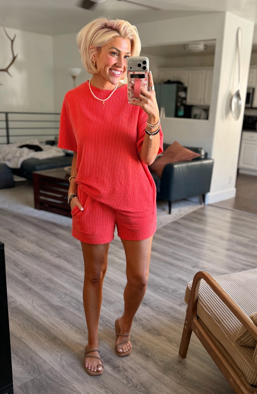 Ready for summer fun! This cute set is perfect for lounging. Set: Medium // Shoes: TTS 

 #LTKootd #LTKSeasonal #LTKSaleAlert