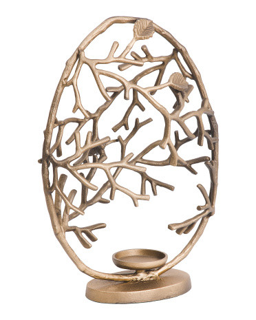 18x13 Twig Butterfly Gold Tone Pillar Candle Holder | TJ Maxx
