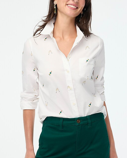 Button-up cotton poplin shirt in signature fit | J.Crew Factory